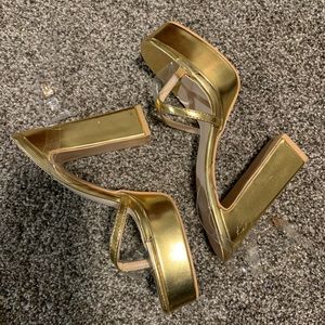 Platform clear strappy heels